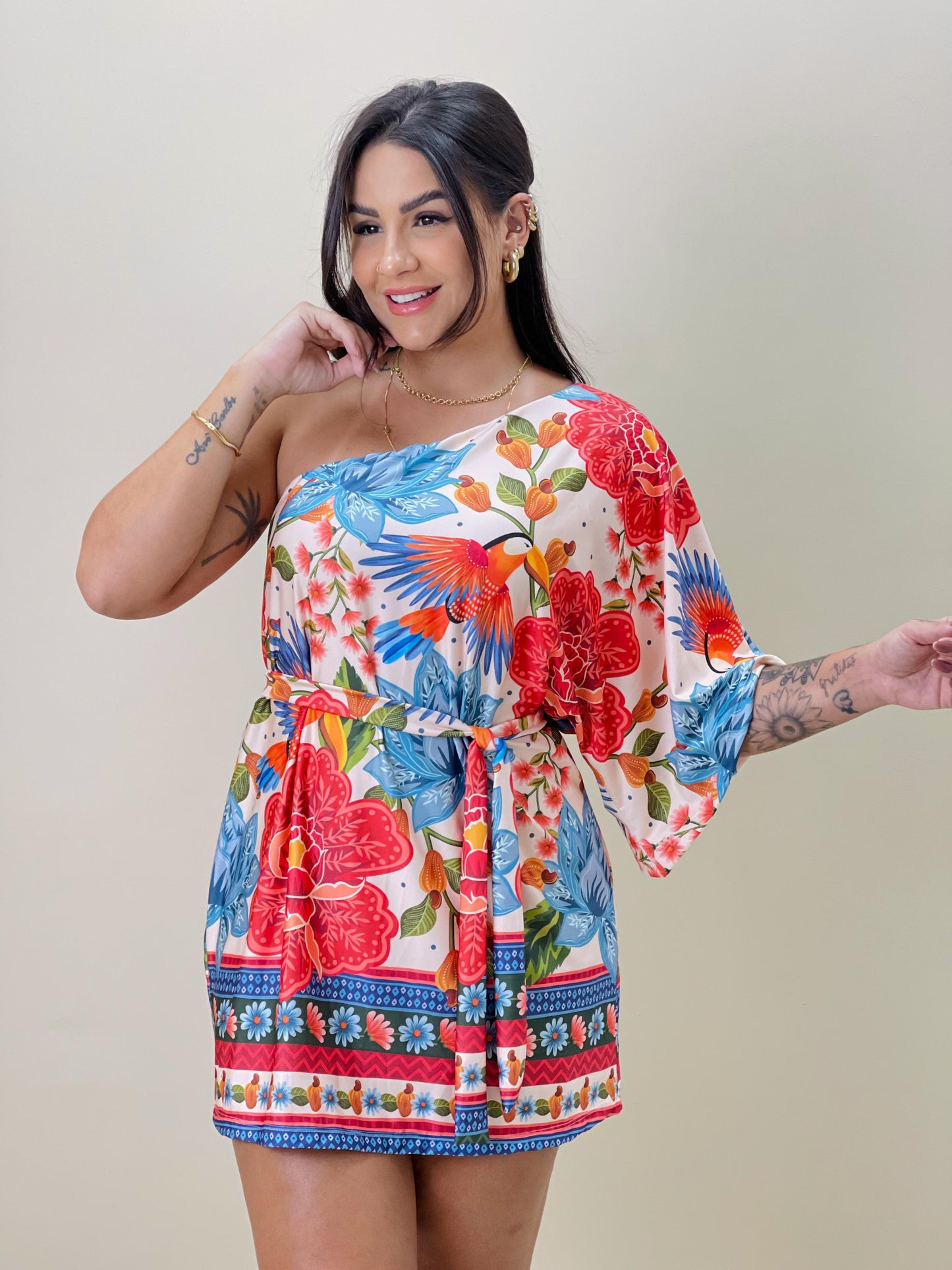 Vestido Araras Tropicais