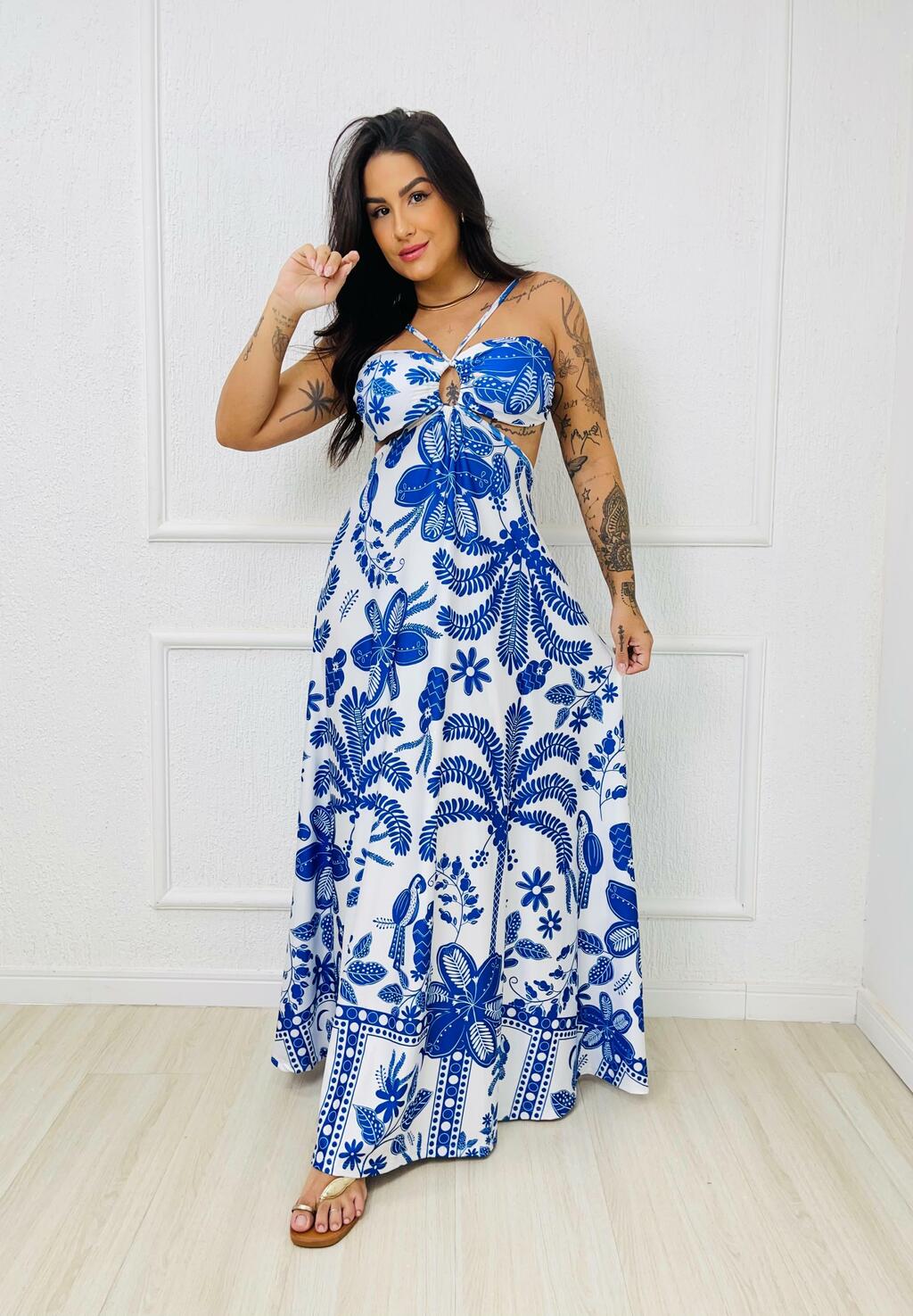 Vestido Mediterrâneo Eleganza