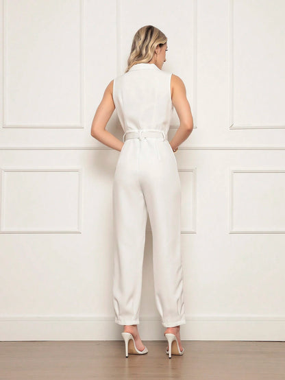 Macacão em Alfaiataria com Cinto