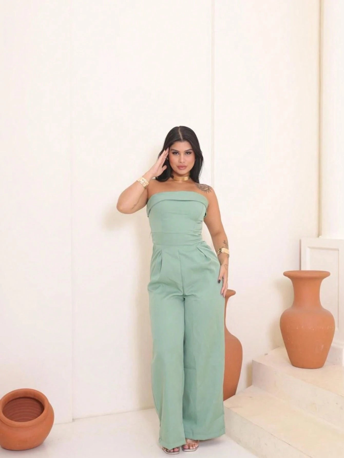 Macacão Dayana Alfaiataria com Bojo