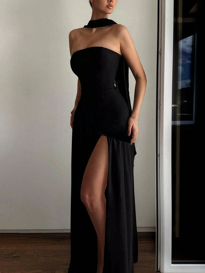 Vestido Midi Bodycon de Gola Alta - Kim