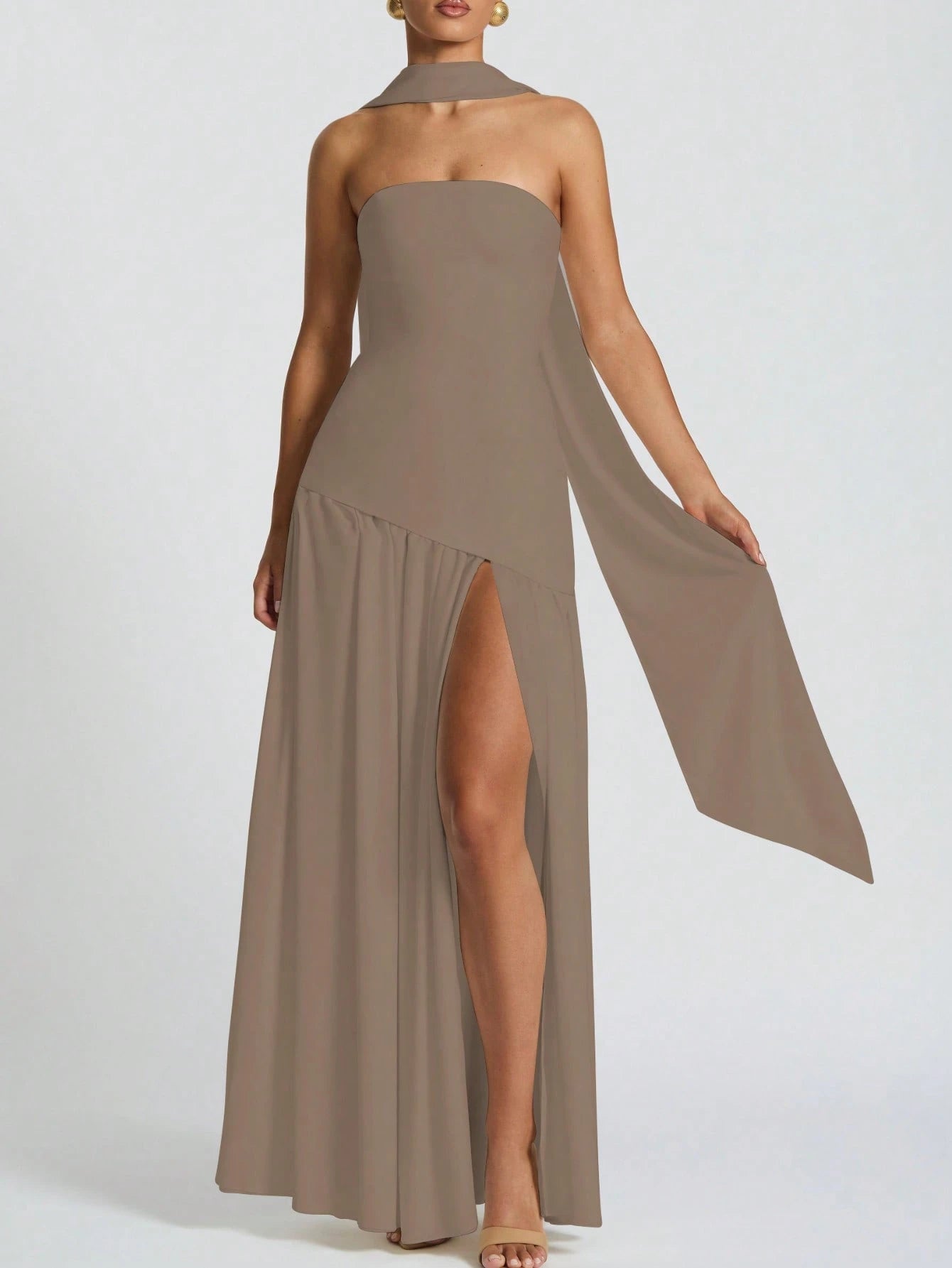 Vestido Midi Bodycon de Gola Alta - Kim