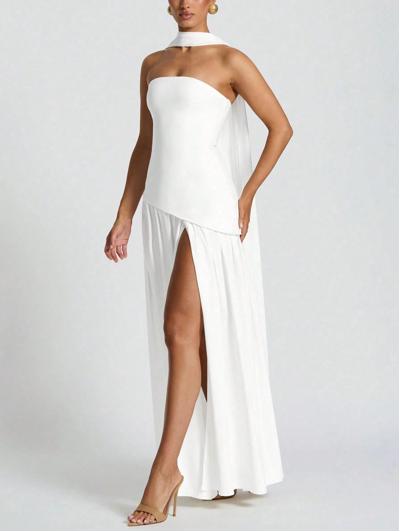 Vestido Midi Bodycon de Gola Alta - Kim