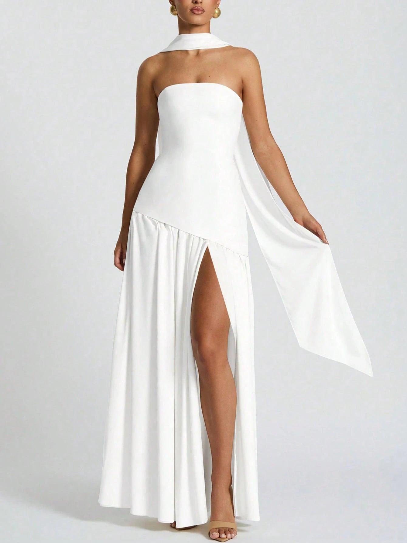 Vestido Midi Bodycon de Gola Alta - Kim