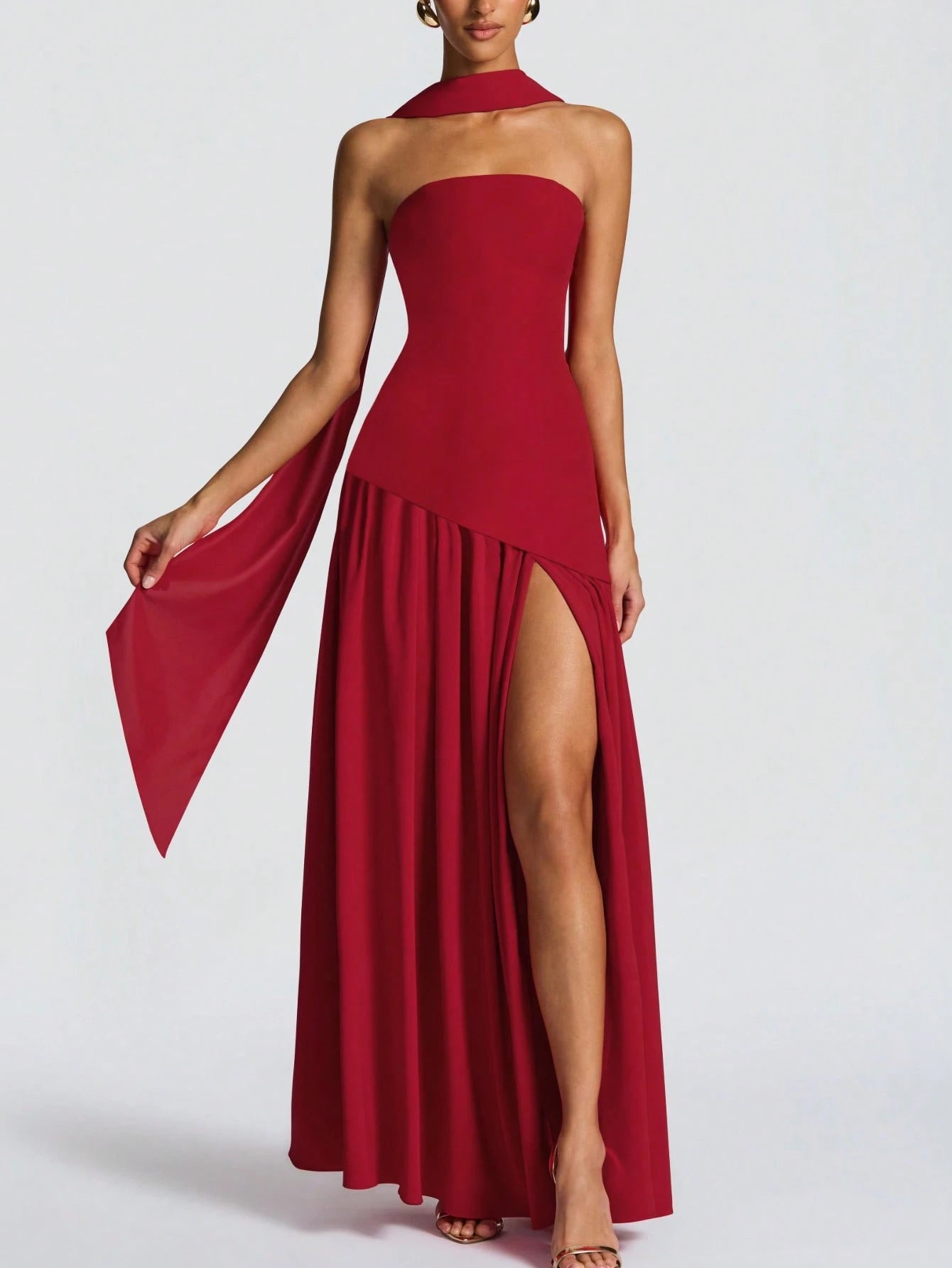 Vestido Midi Bodycon de Gola Alta - Kim