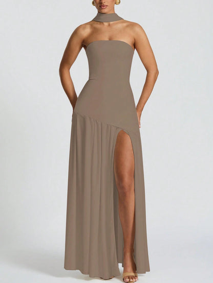 Vestido Midi Bodycon de Gola Alta - Kim