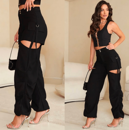Calça Cargo com Abertura Lateral