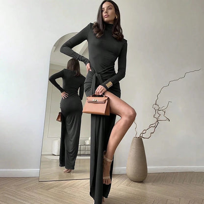 Vestido Longo Gola Alta Valência