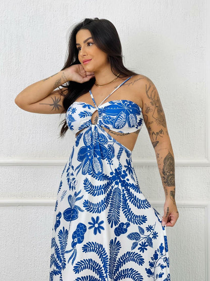 Vestido Mediterrâneo Eleganza